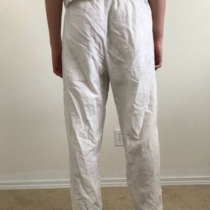 WHITE WAFFLE PANTS